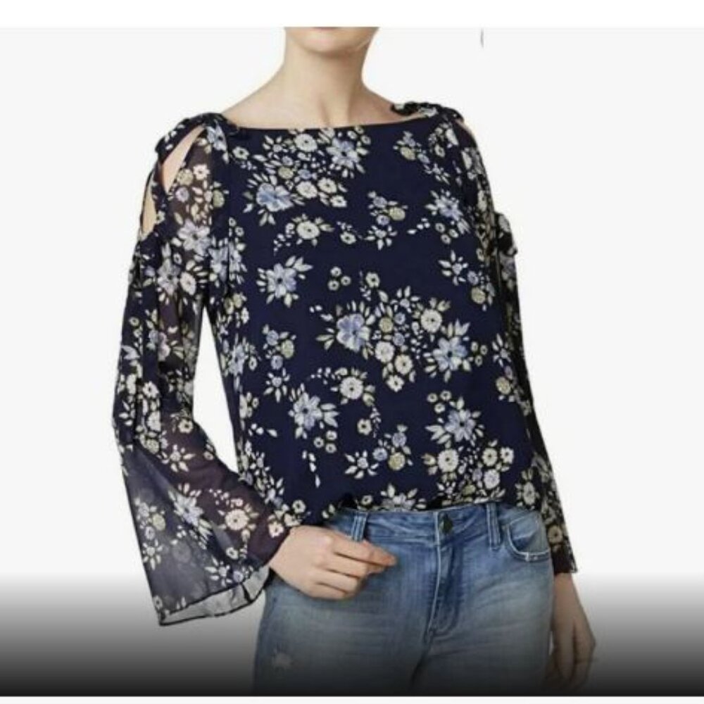 NWT - Maison Jules Cold Shoulder Top with bows - Size XL - ~NWT~